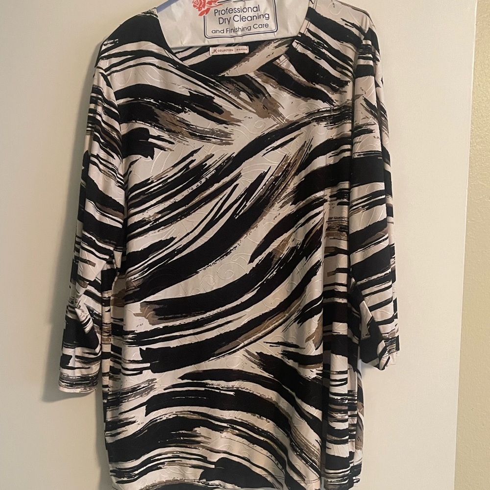 Chic Black and Brown Women's Blouse